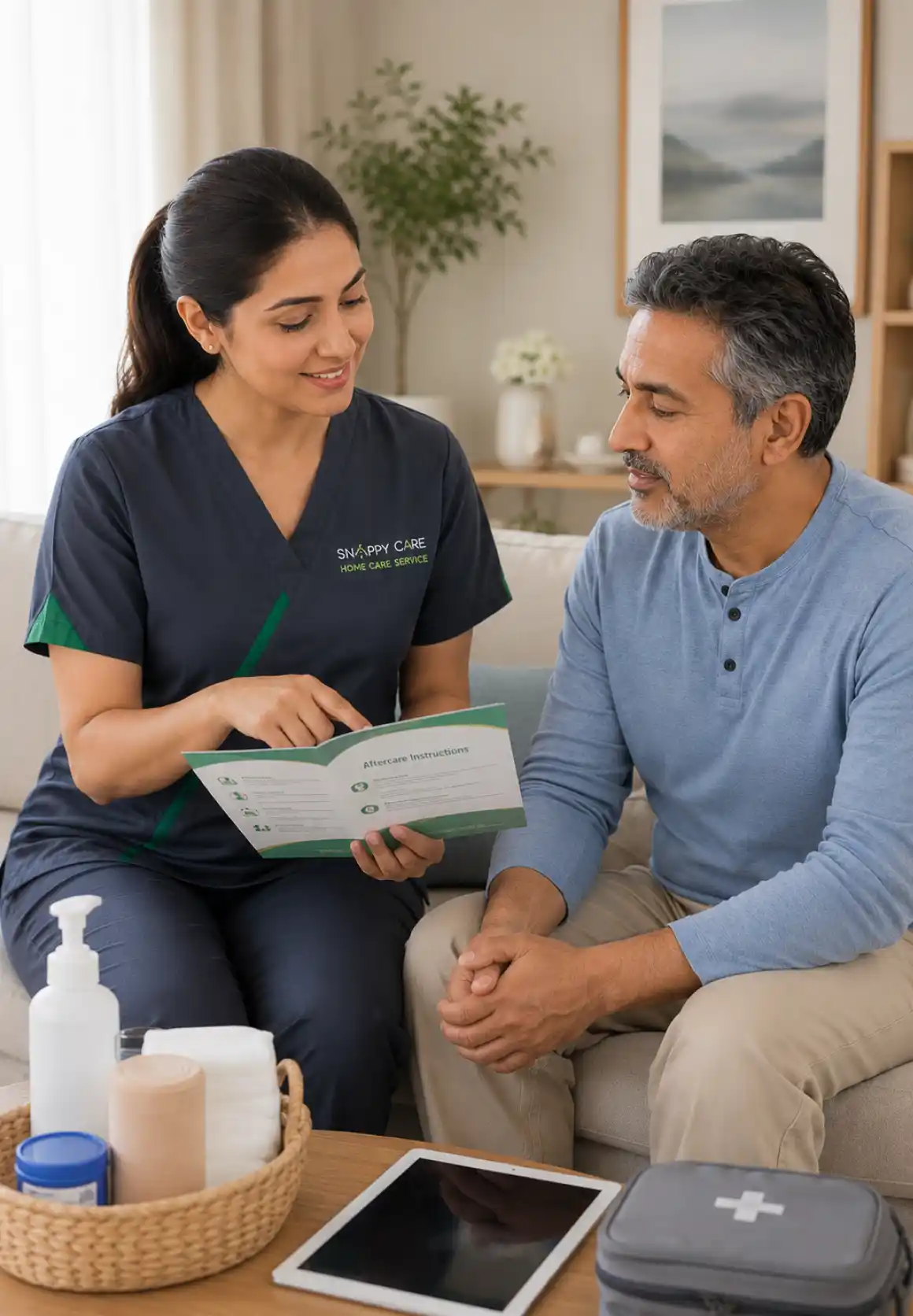Wound care support from trained caregivers